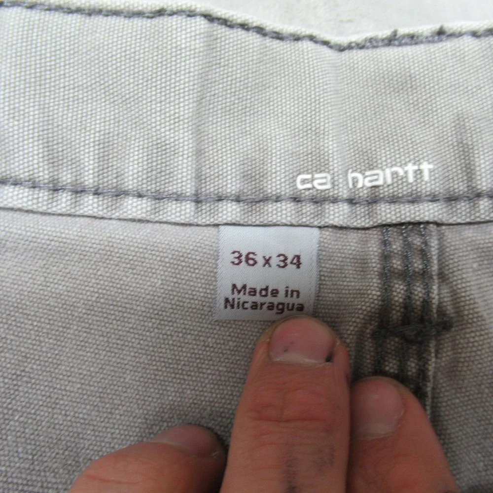 Carhartt Jeans‎ Mens 36x31 Gray? Canvas Carpenter Relaxed Classic Workwear VTG